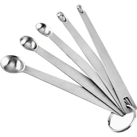 Ensemble de 5 mini-cuillères doseuses en acier inoxydable pour la pâtisserie (1/5)
