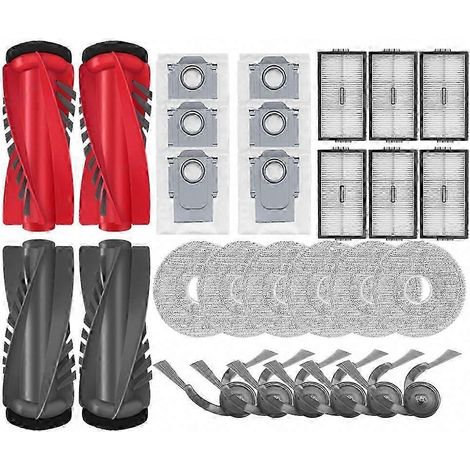 Pièces de rechange compatibles avec Roborock Saros 20 / S10 MaxV Slim : brosse principale, filtre, lingette de nettoyage et sac à poussière. (1/5)