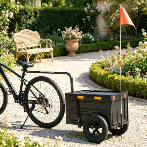 Chariot de transport de vélos/cargo de 65 L avec housse pliable en plastique (1/4)