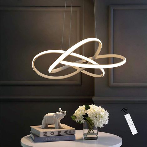 ZMH – Lampe suspension LED Ø62 cm – Intensité variable 3000K-6000K avec télécommande – Design moderne pour salle à manger et salon – 68W (1/5)
