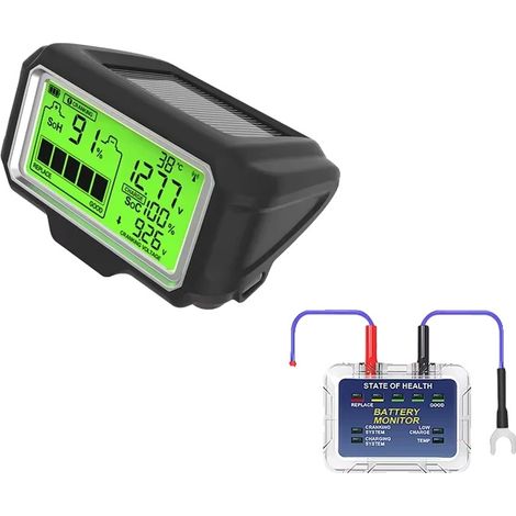 Moniteur de batterie 12V, affichage de l'état en temps réel, chargement solaire et Type-C (1/5)