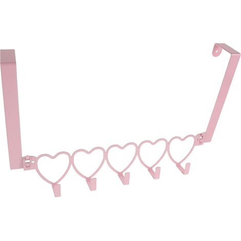 Towel Hooks with 5 Heart Shaped Iron Hooks Detachable Over