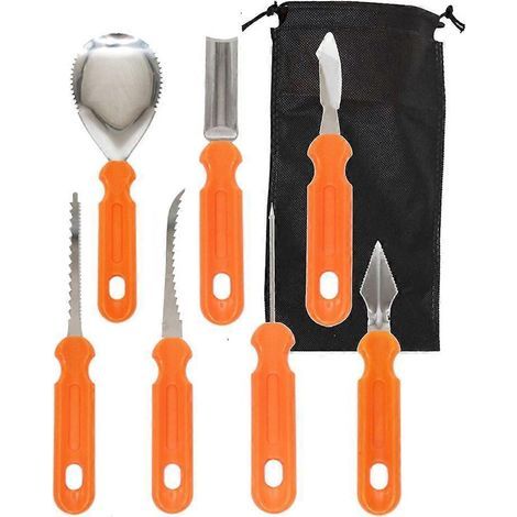 Ensemble de 8 outils de sculpture de citrouille, kit de sculpture de citrouille Halloween, accessoires de coupe et gadgets de sculpture faciles à utiliser.
