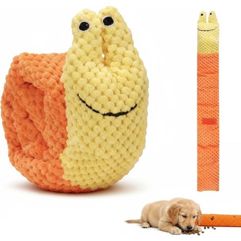 Jouet à renifler pour chien, intelligence indestructible, grincement, jouet interactif en tissu jaune en forme d'escargot, recherche de nourriture, entraînement instinct pour chiens de grande (1/5)