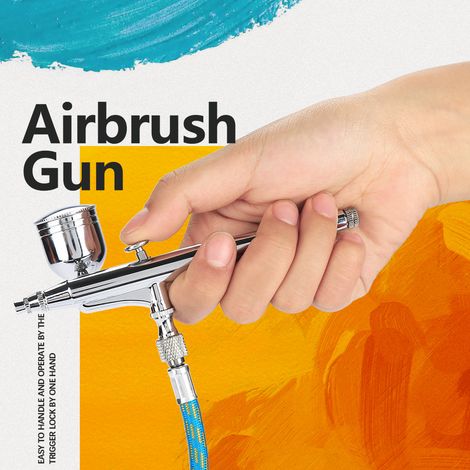 Kit Aérographe 0,2mm/0,5mm, Pistolet à Peinture à Gravité avec Aiguilles, pour Tatouage, Art des Ongles et Peinture à l’Air (1/5)