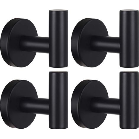 Crochet porte-serviettes mural crochet porte-manteau salle de bain crochet de robe noir mat SUS 304 acier inoxydable lourd cintre de porte serviette peignoir armoire éponge crochet salle de bain chamb