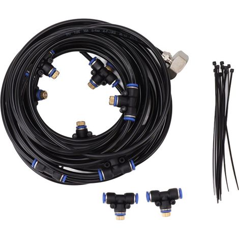 Système de Brumisation 8m pour Terrasse et Serre, Kit de Buses en Laiton avec Raccord 3/4 Pouce (1/5)