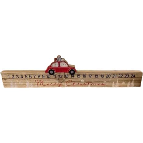 Calendrier de l'Avent en bloc de bois, compte à rebours du Père Noël, décoration de bureau (style 1) (1/5)