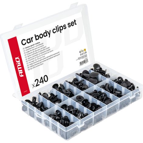 Set di clip e perni per auto, misura media, 240 pezzi amio-04737 (1/5)