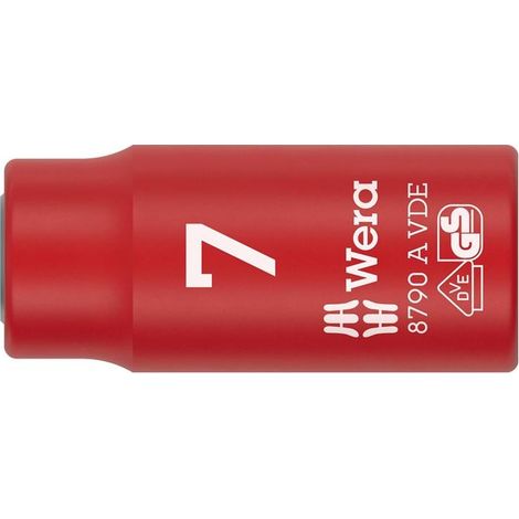 WERA Steckschlüsseleinsatz 8790 A VDE 1/4 ″Schlüsselweite 7 mm Länge 41 mm (1/4)
