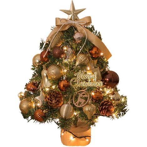 Mini sapin de Noël de table avec lumières et décorations pour une décoration de Noël à faire soi-même