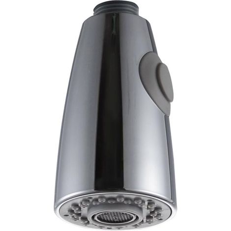 Grifo de cocina extraíble de dos funciones, repuesto para cabezal rociador de fregadero, cromado, interfaz de 1/2". (1/4)