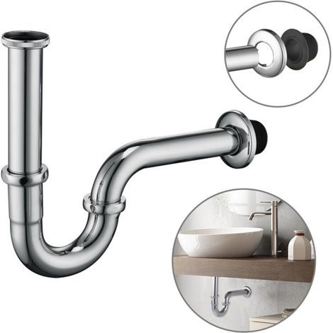 Homelody – Siphon de lavabo en acier inoxydable chromé – Installation G1-1/4' – Réglable 125-150mm – Longueur 280mm – Anti-odeur - G1-1-4 (1/5)