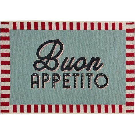 Tapis de Cuisine Antidérapant "Della Pasta" 60x90cm Vert Céladon (1/3)