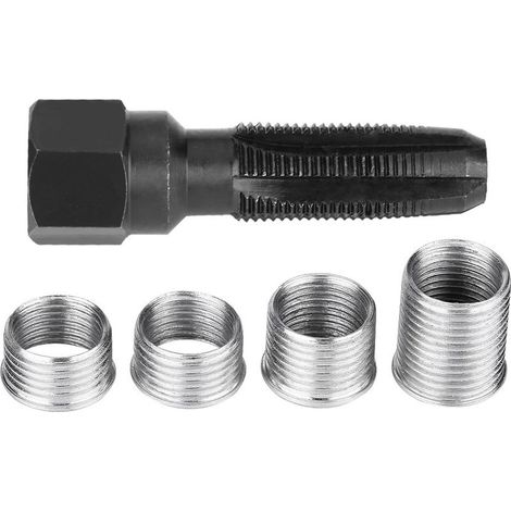 kit filetage bougie, 5 pcs Kit Réparation de Filetage de Bougie d'allumage de 14 mm (1/4)