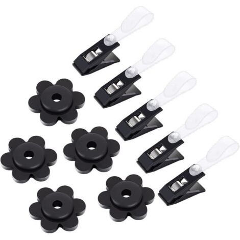 Lot de 10 butées en caoutchouc pour drapeaux de jardin et clips anti-vent réglables - Accessoires pour mâts de drapeaux de jardin (1/5)