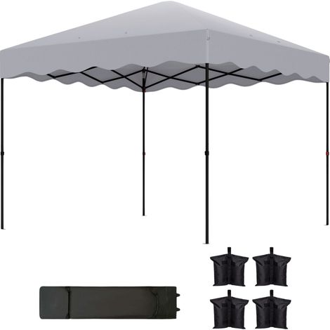 Pavillon ca.3x3m, wasserabweisend Stabil Winterfest Pop-up Faltpavillon mit UV Schutz 50+, Faltbar Partyzelt Gartenzelt mit Rolltasche, Gartenpavillon für Camping Garten, Hellgrau