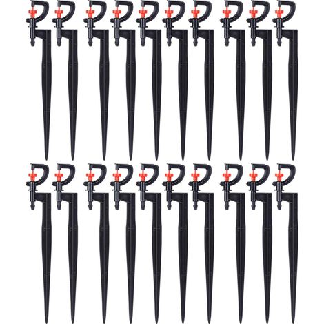 Bewässerungssprenger, 20 Stück, Mikro - 360-Grad rotierender Sprinkler vom Typ G, für die Rasenbewässerung im Gartenhaus mit Bewässerungsschlauch 4/7