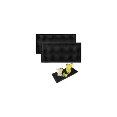 Küchen-/Barmatte – 2-teilig, 15 x 30 cm, saugfähig, als Abtropfmatte, Cocktail-Untersetzer oder Barkeeper-Untersetzer – vielseitig einsetzbar (1/5)