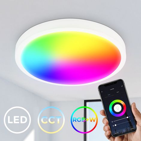 LED Panel Ø27 cm - 20W, 2100lm, smart, dimmbar, Fernbedienung, CCT, RGB, weiß (1/5)