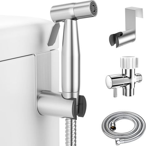 Pulvérisateur Bidet Portable, Jet Réglable, Tuyau Acier Inoxydable, Lavage Féminin, pour Toilette (1/4)