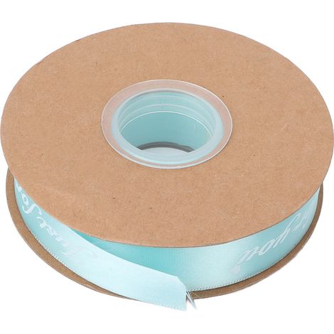 Ruban bleu de 2,5 cm de large pour emballer des fleurs fraîches, noué à une boîte cadeau, un bouquet de fleurs ou un bandeau. (1/5)