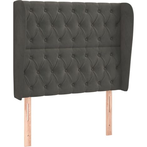 Maison Exclusive - Cabecero con orejas de terciopelo gris oscuro (1/5)