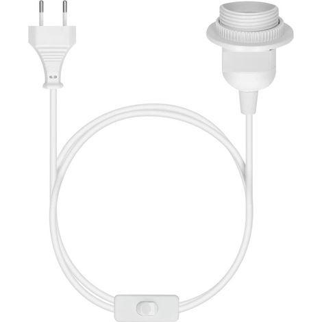Cable alimentacion portalamparas E27 con interruptor 2 M Blanco (1/4)
