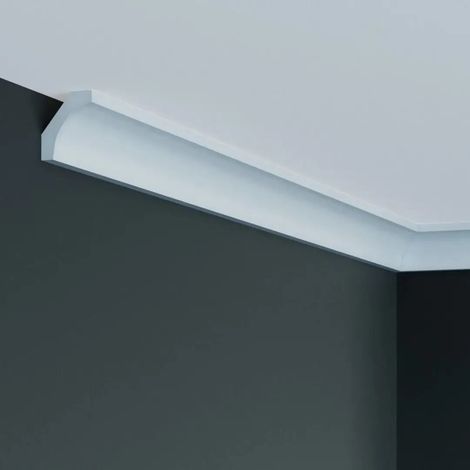 PROVISTON Deckenleiste 69 x 61 x 2000 mm Polyurethan Weiß Hochwertig Stuckleiste Modern Robust Langlebig Stoßfest 2 Meter
