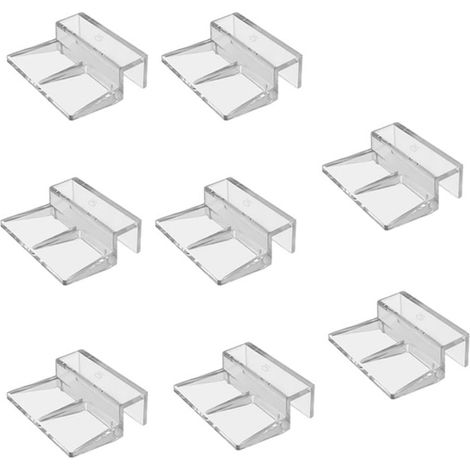 Supports pour couvercles d'aquarium en verre, 8 unités, acrylique transparent, installation sécurisée sans cadre.-AquaForge (1/5)
