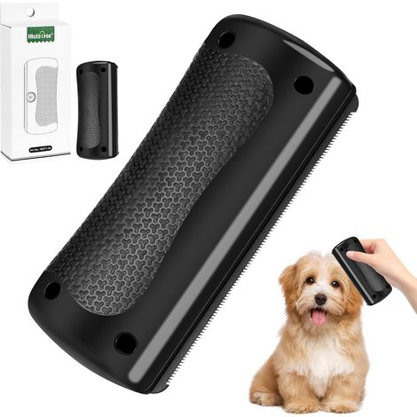 1 - Brosse De Toilettage - Accessoire Pour Chien Et Chat - Élimination Des Poils Morts Et Nœuds - Pour Animaux À Poils Longs - Noir - 14,6x6,8cm (1/5)