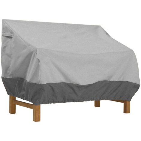 Sollbry Housse de Protection pour Banc, Housse Banc Jardin Tissu Oxford Imperméable, Housse de Banc Exterieur Anti UV et Vent Housse de Protection pour Canapé——Gris 210D: 147×83×79cm