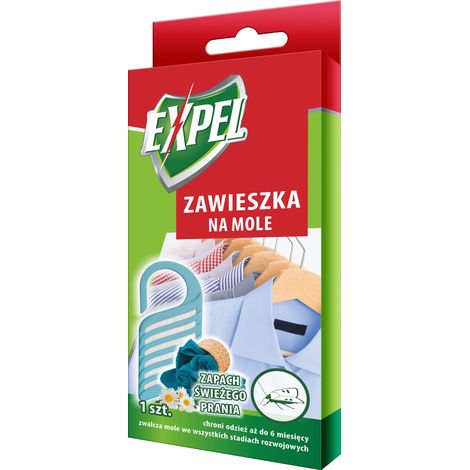 Percha antipolillas Expel con aroma a ropa fresca, 1 unidad.