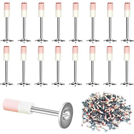 400 pièces Clous pour pistolet à clous, pistolet à clous à air comprimé, clous en acier de 7,3 mm, pour pistolet à clous, cache-fil, installation et réparation de fixation (1/5)