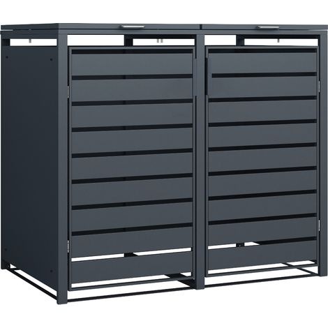 Westmann Mülltonnenbox 2-fach mit Deckel, anthrazit, 132 x 80 x 116 cm (B x T x H) (1/5)