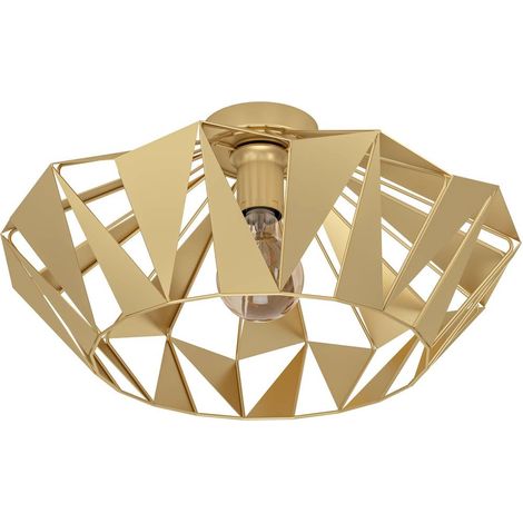 Plafoniera Vintage Carlton Acciaio Oro 1 Luce E27 (1/5)