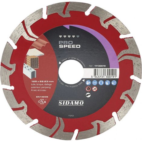 Disque diamant Brique / Tuile Ø125 x 22,23 x H7,5 mm Pro Speed SIDAMO (1/5)