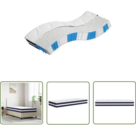 The Living Store Matelas à ressorts ensachés dureté moyenne 90x200 cm - Matelas À Ressorts Ensachés - Matelas Double - Matelas Neuf - Literie - Sommier (1/5)
