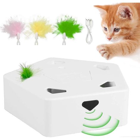 Intelligentes, automatisches Katzenspielzeug mit 5 Löchern und nachfüllbaren Federn – fördert die Instinkte Ihrer Katze mit diesem KI-gestützten, interaktiven Katzenspielzeug.