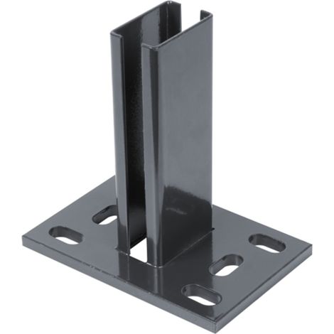 ALBERTS Pfostenträger für Zaunpfosten Doppelstab-Gittermatten, anth., z.Aufschraub., 150x100