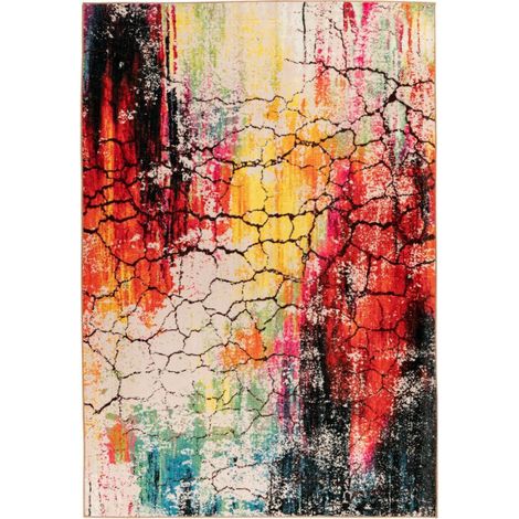 Tapis Tissé Doux à Poils Plats "Saphira" Multicolore 120 x 170 cm (1/5)