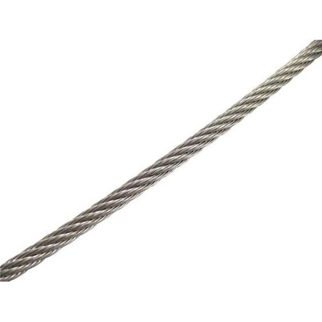 Cable souple 7x7 acier DUPLEX (au mètre) - Diamètre: 4
