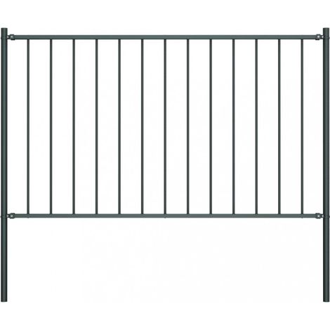 Zaunelement Woerden mit Pfosten Stahl 1,7 x 1 m Anthrazit vidaXL (1/5)