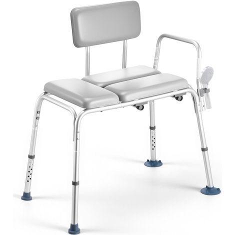 Banc de Transfert Baignoire, Capacité de Charge 227 kg, Siège de Baignoire avec Accoudoir et Dossier, Chaise de Douche pour Adultes, Seniors et Personnes à Mobilité Réduite, Hauteur Réglable (1/5)