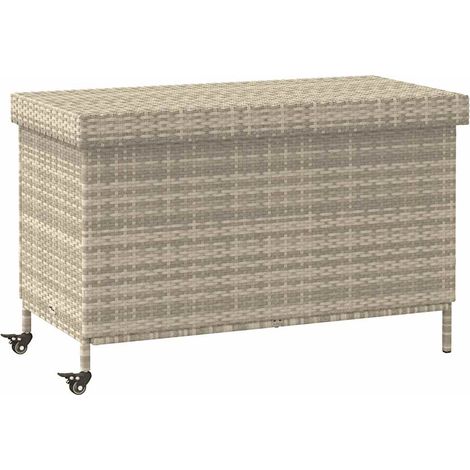 Maison Exclusive - Baúl jardín con ruedas gris claro 110x55x73 cm