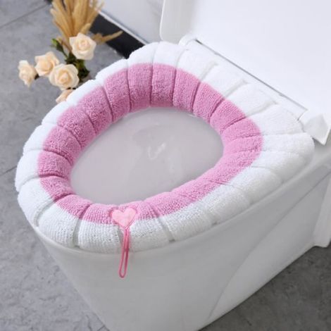 4 Pièces Épaissir Coussinets Couverture Siège Toilette Coussinets Siège Toilette Tissu Lavable Antibactérien, Facile à Nettoyer (1/4)