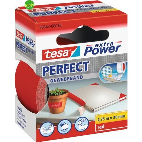 Nastro adesivo Tesa premium tessuto rosso 38 mm x 2,75 mt