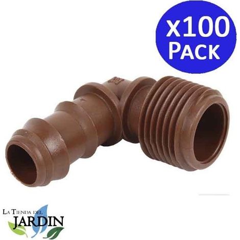 100 Stück Gemischten Bögen für 16 mm x 3/4 Zoll Tropfband mit braunen Ringen
