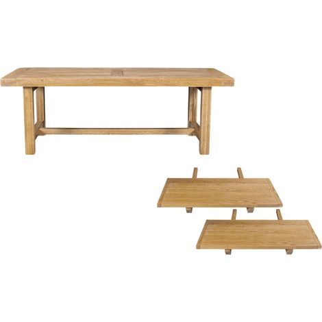 Table de ferme en chêne clair massif + 2 allonges L220/320 - LA BRESSE (1/5)