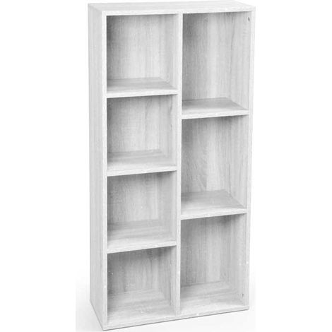 Libreria Gaia 60x24x120 cm bianco effetto legno